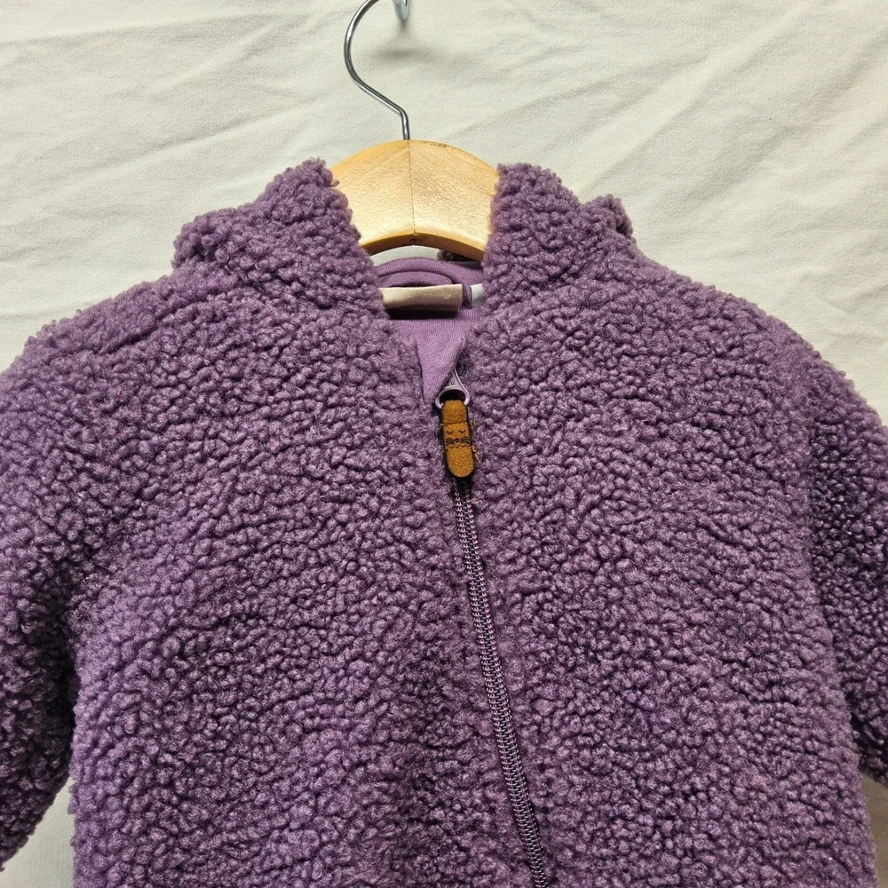 Minymo Sherpa Fleece Bunting Infant 3M Purple Hooded Zipper Pram Suit 111578